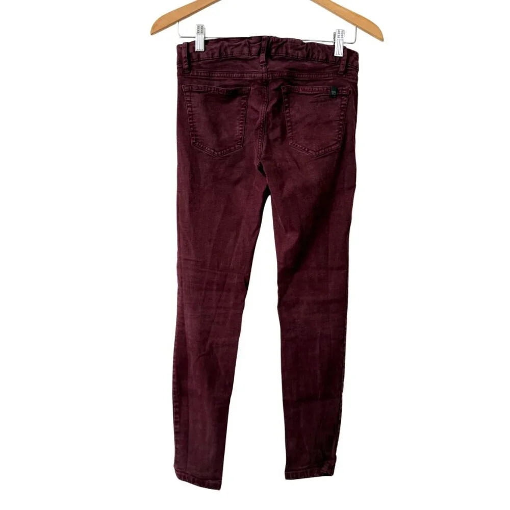 Women's JOE'S Low-Rise Skinny Jeans Pants in Maroon - Size: 25 - Picture 2 of 4